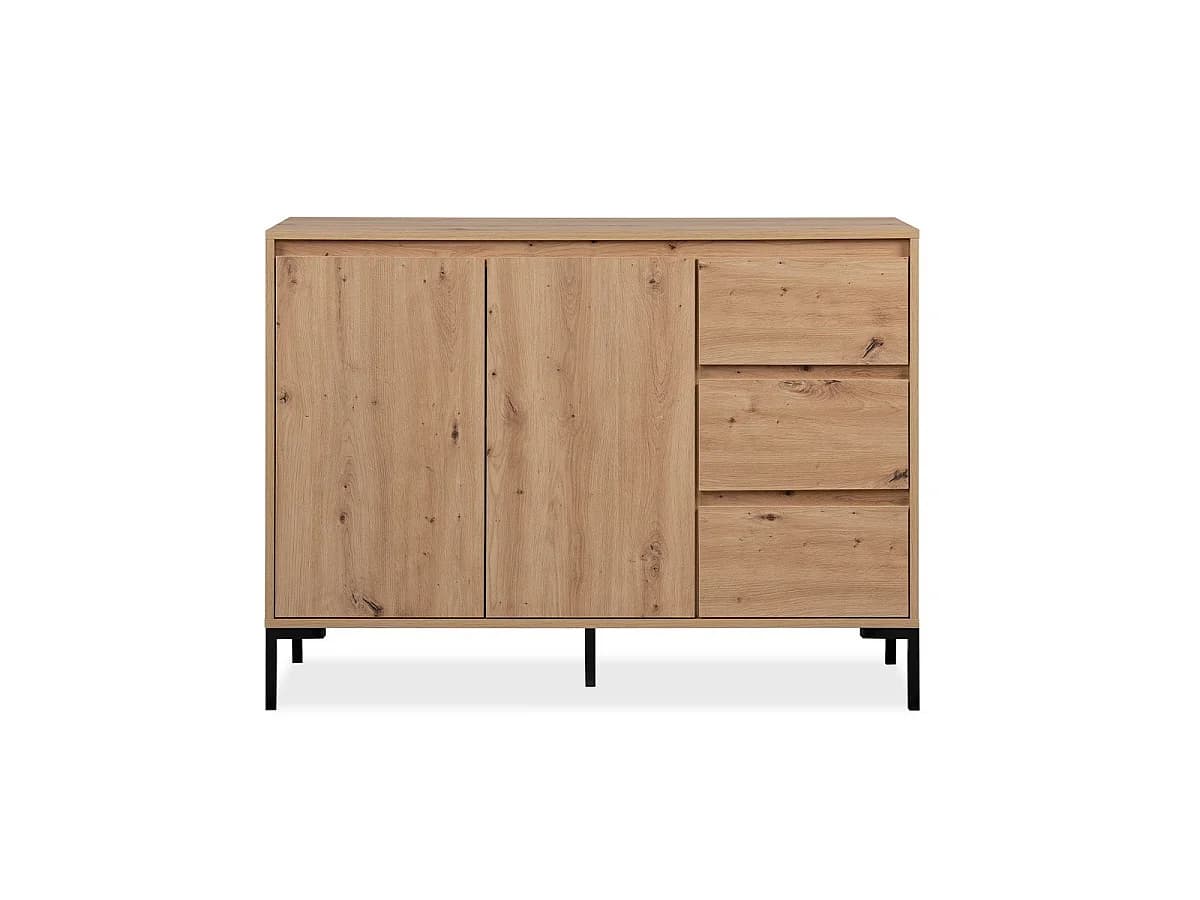 Buffet 2 portes 3 tiroirs L120 cm PLOCK