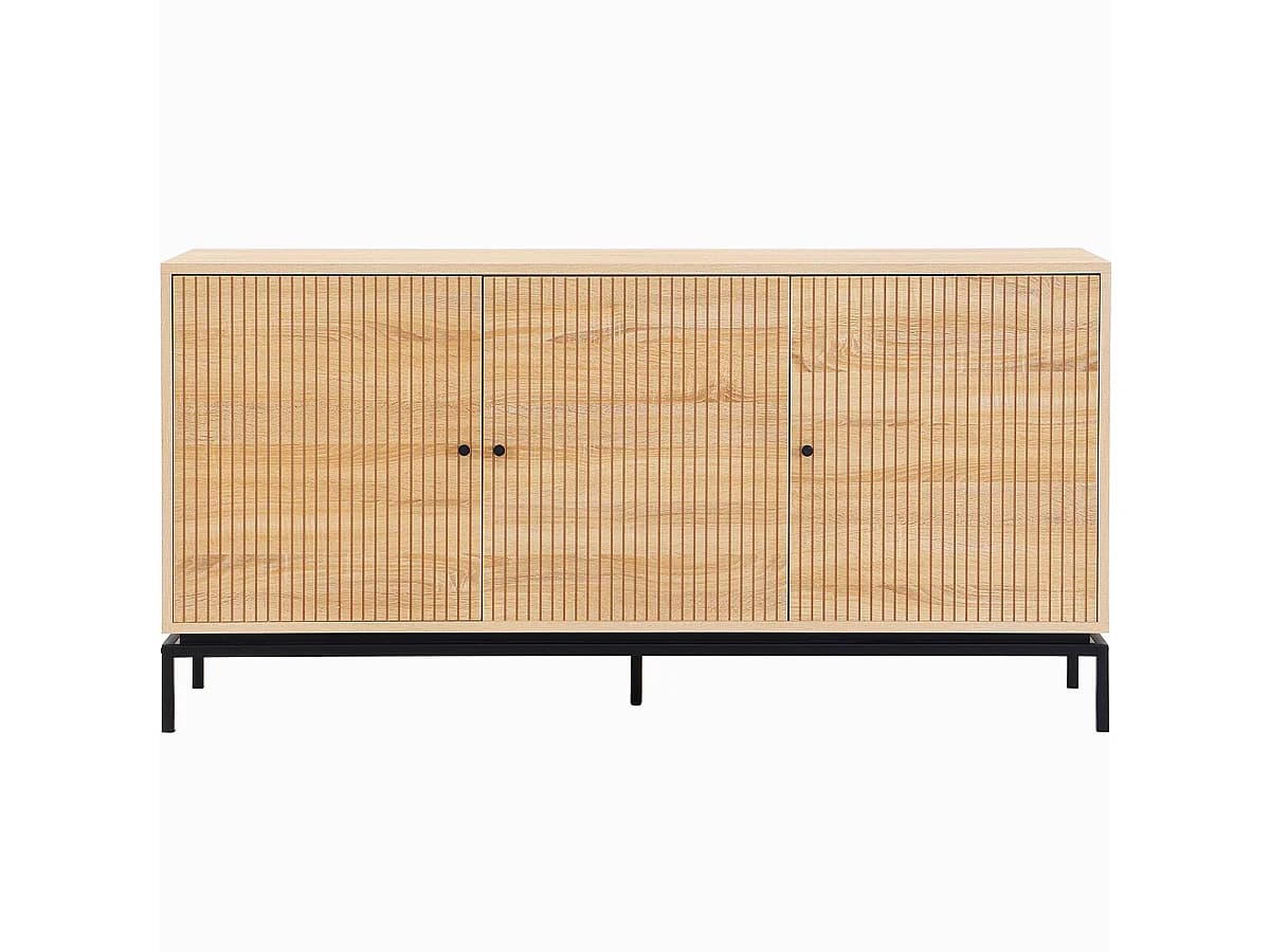 Buffet 3 portes effet bois 160 cm - Talia