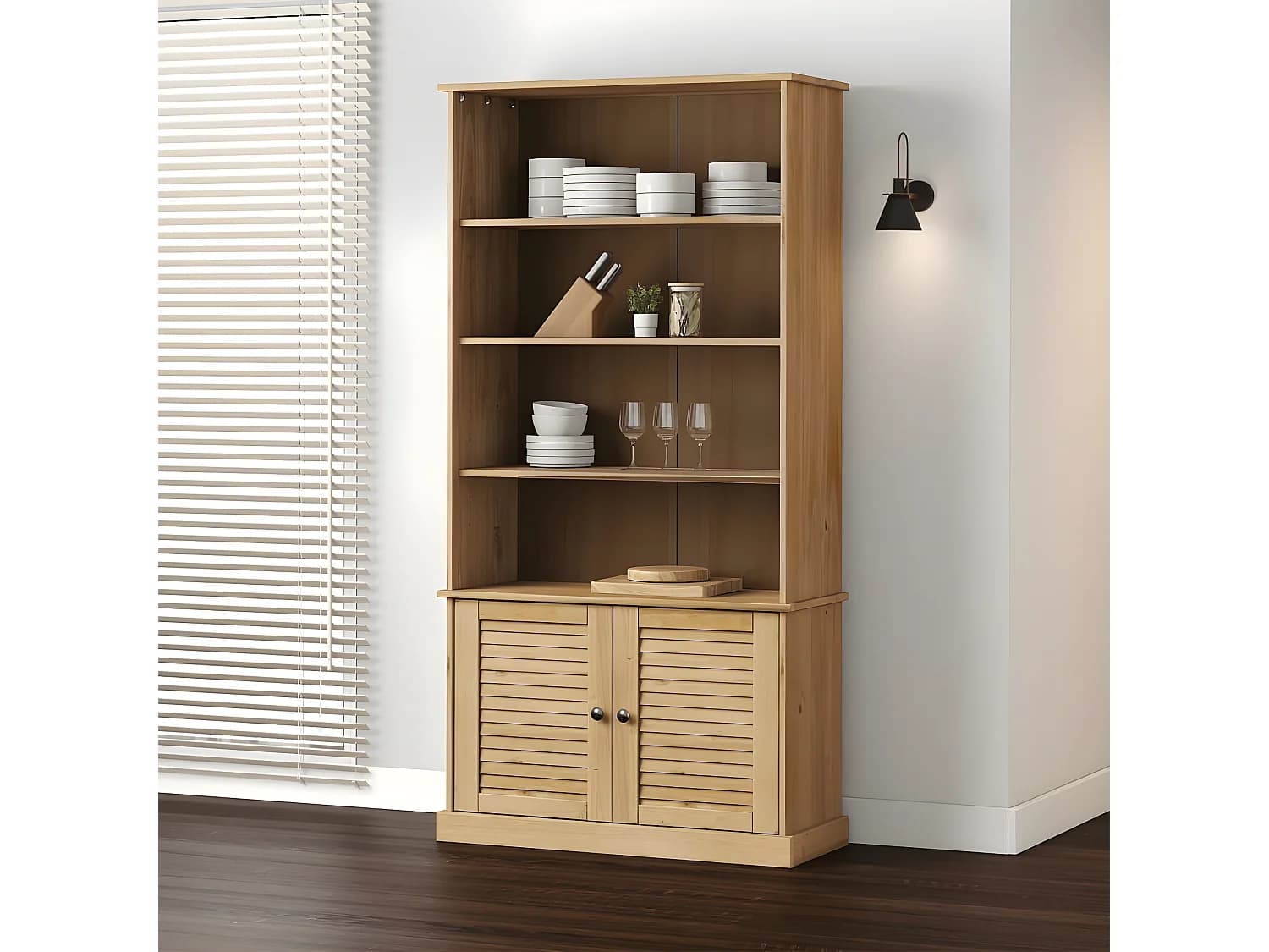 Bibliothèque VIGO 85x35x170 cm bois massif de pin