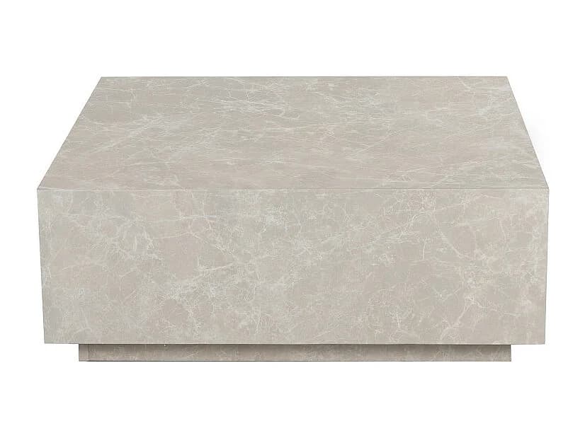 Lipani - Table basse carrée effet marbre 90x90cm - Grège