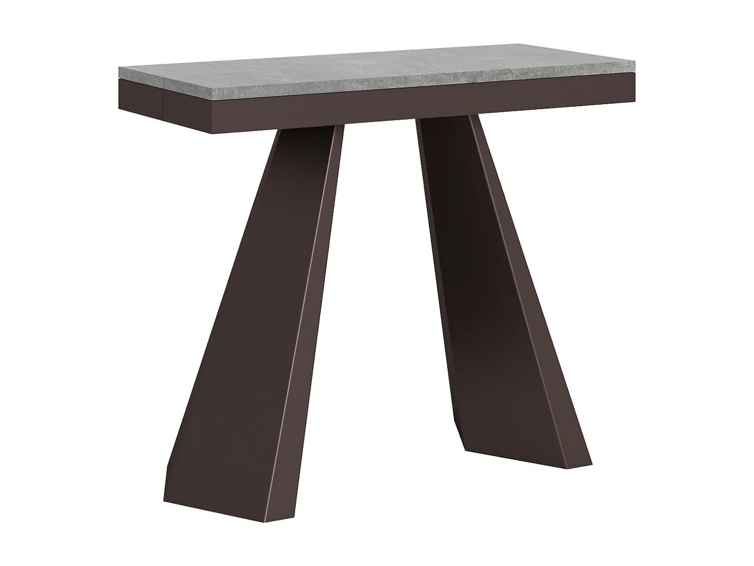 Console extensible design bois et acier marron Elegancia 90x40-300-Couleur Gris ciment
