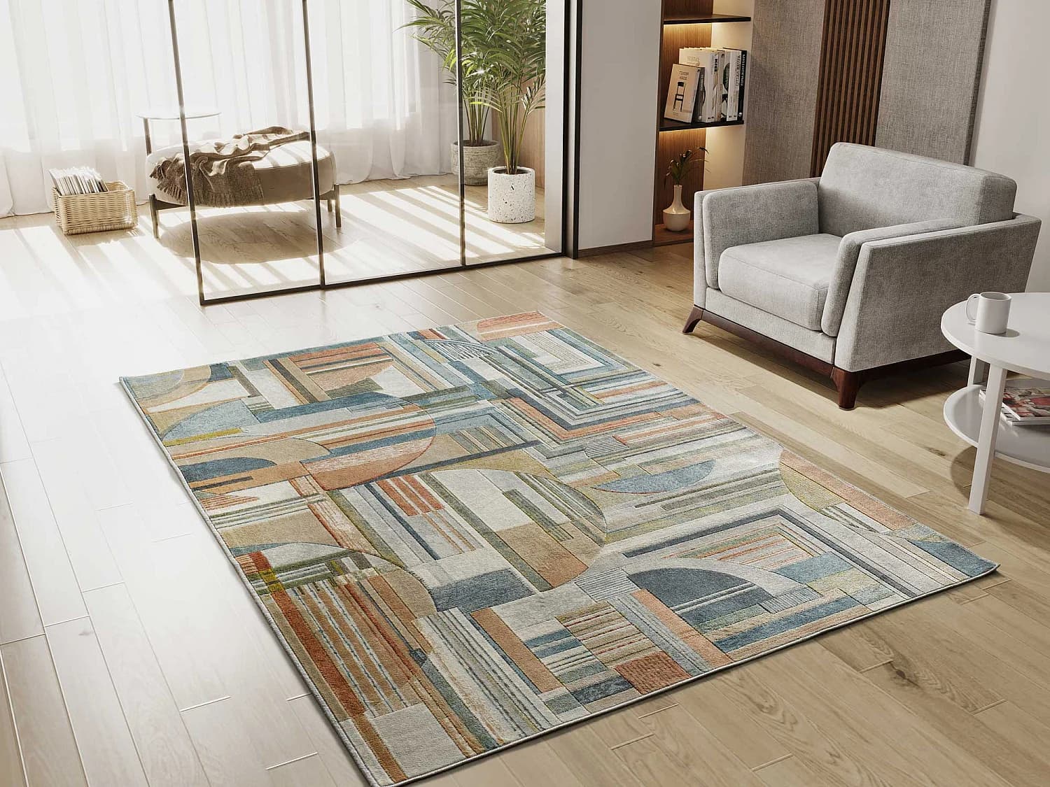 Tapis intérieur - géométrique - multicolore - 160 x 230 cm - BLEIK