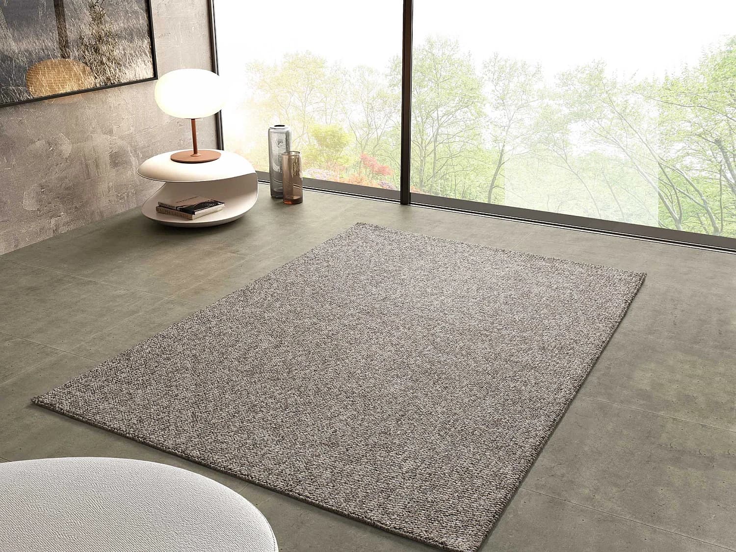Tapis intérieur - uni - gris - 200 x 290 cm - PETRA