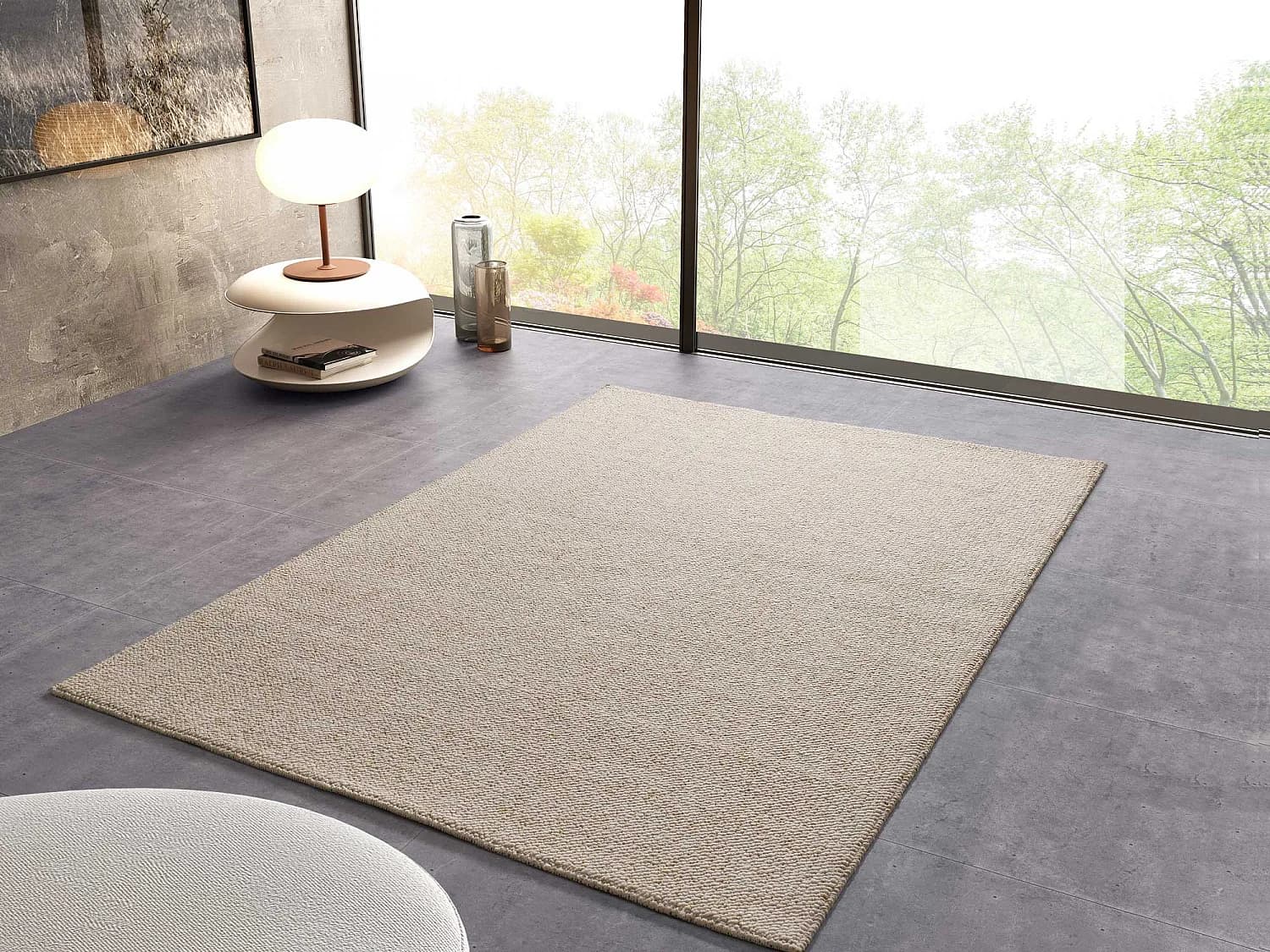 Tapis intérieur - uni - blanc - 160 x 230 cm - PETRA