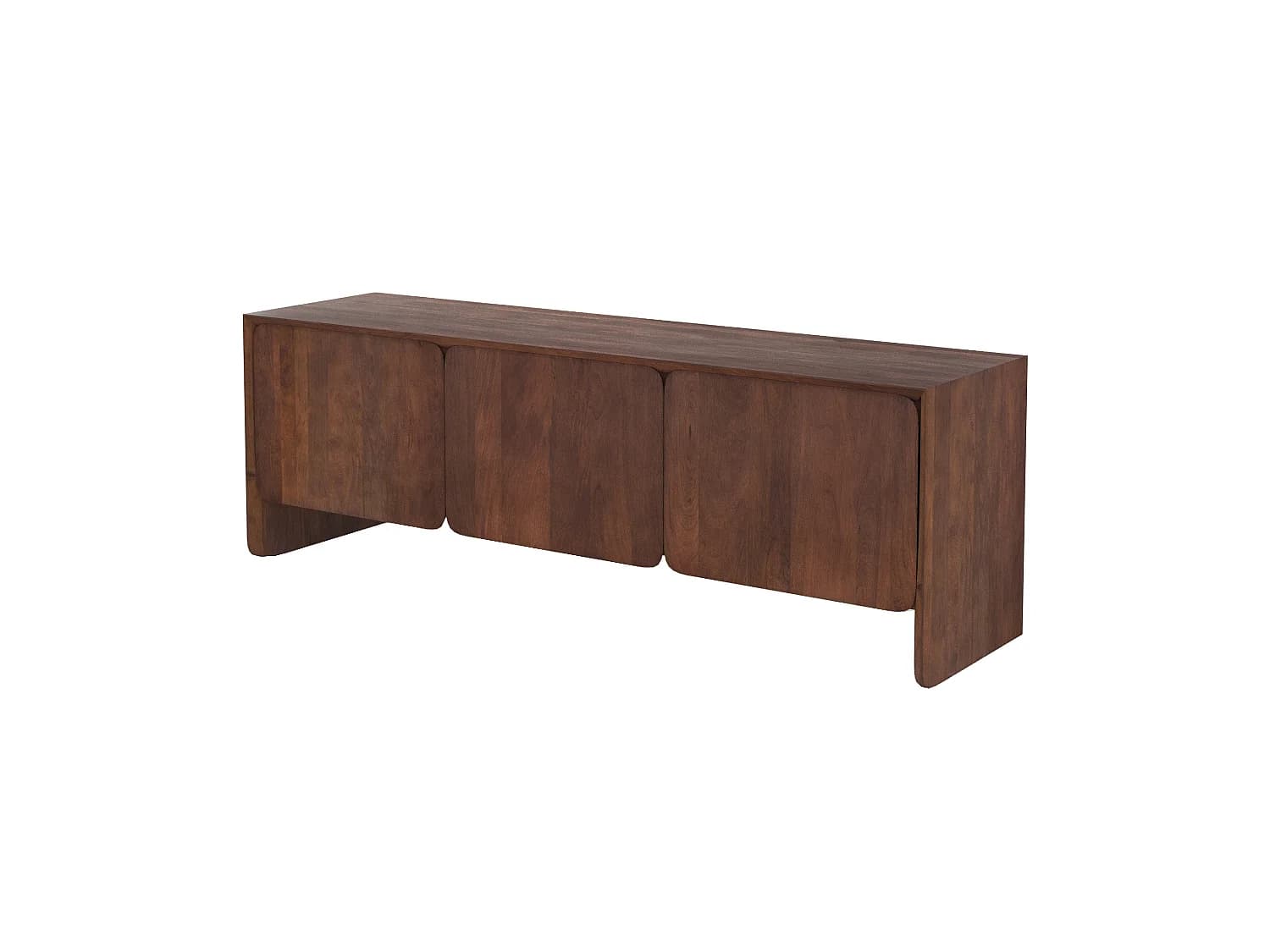Meuble TV en bois de manguier 3 portes 150 cm - Achille