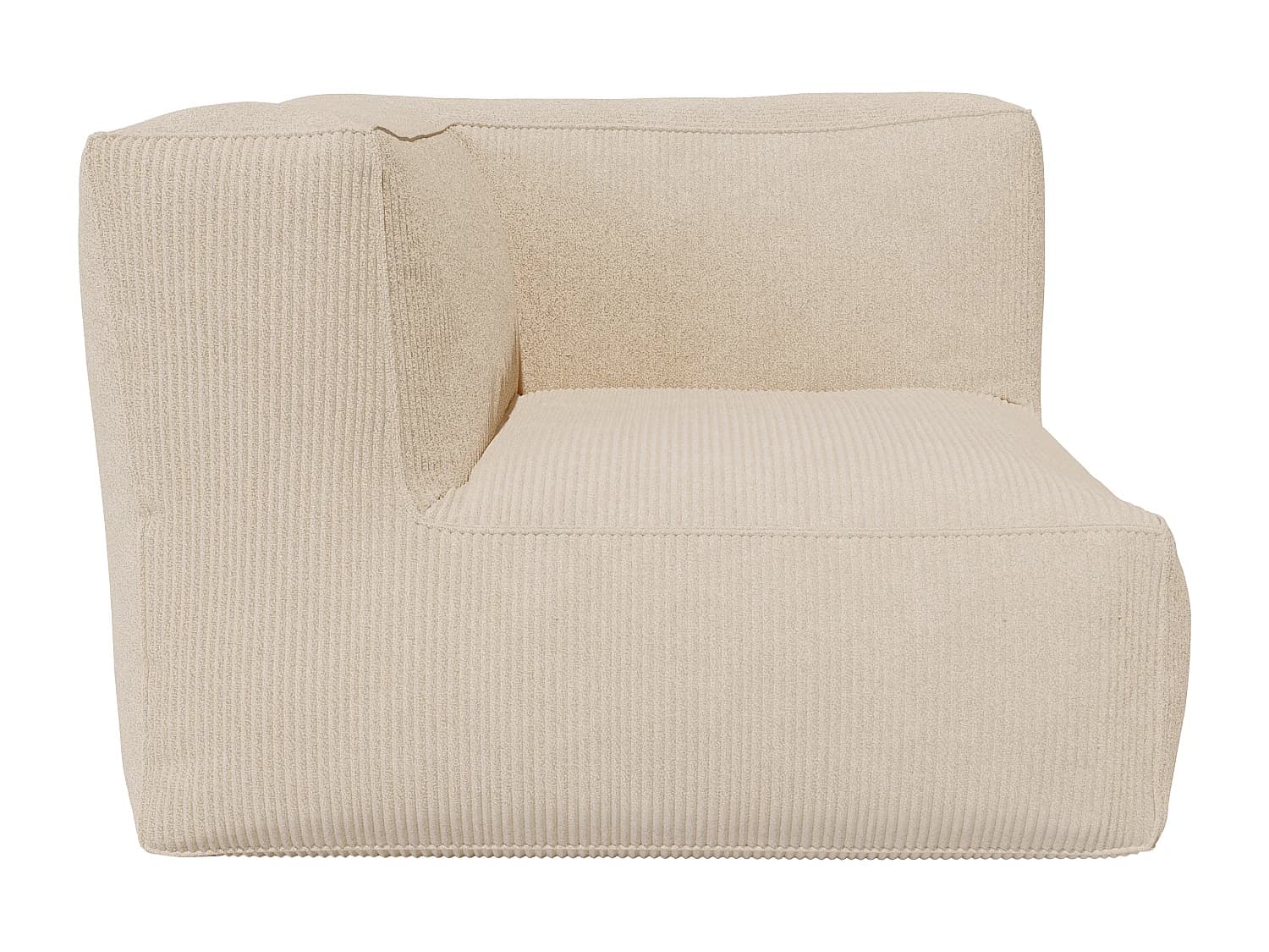 Fauteuil d'angle en velours côtelé beige NOUMARA