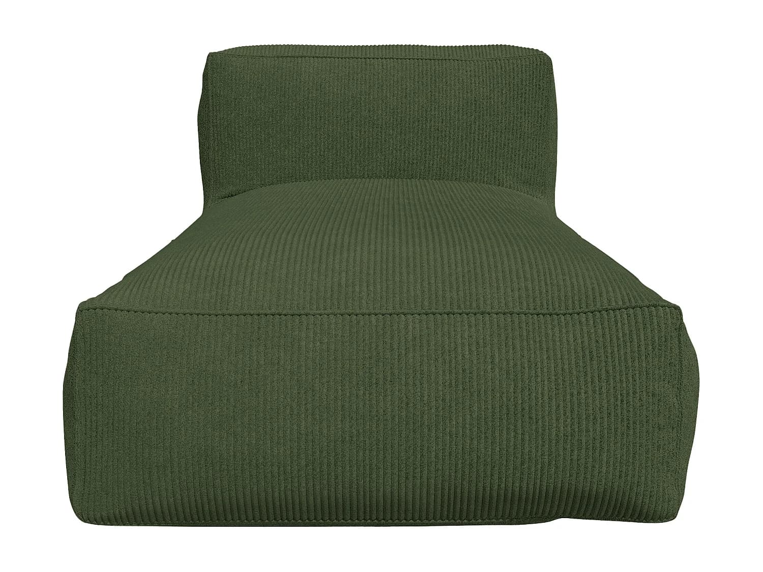 Méridienne en velours côtelé vert NOUMARA