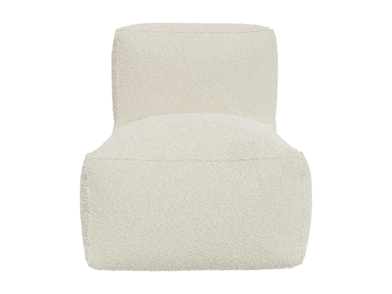 Fauteuil en tissu bouclette blanc cassé NOUMARA