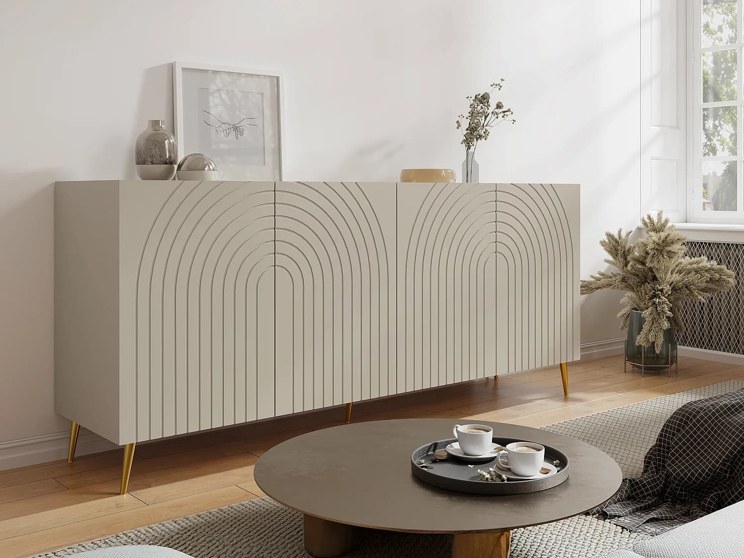Buffet avec 4 portes - Beige - NORSIM