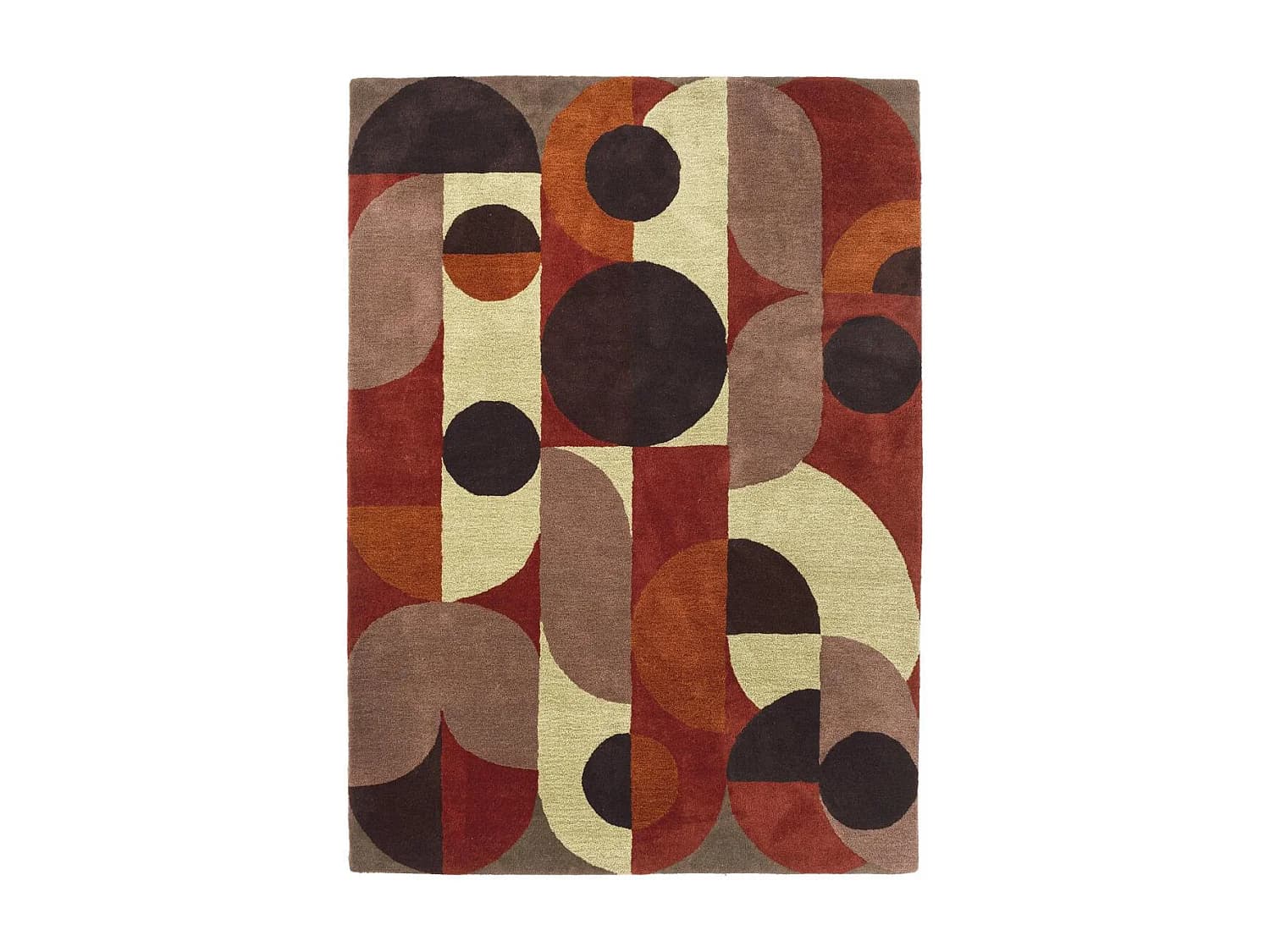 Tapis salon et chambre fait à la main en laine motif seventies COSMO
