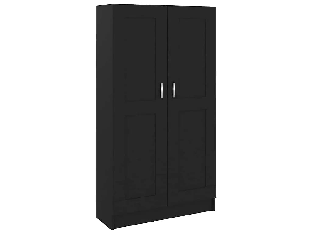 Bibliothèque Noir 82,5x30,5x150 cm Bois d’ingénierie