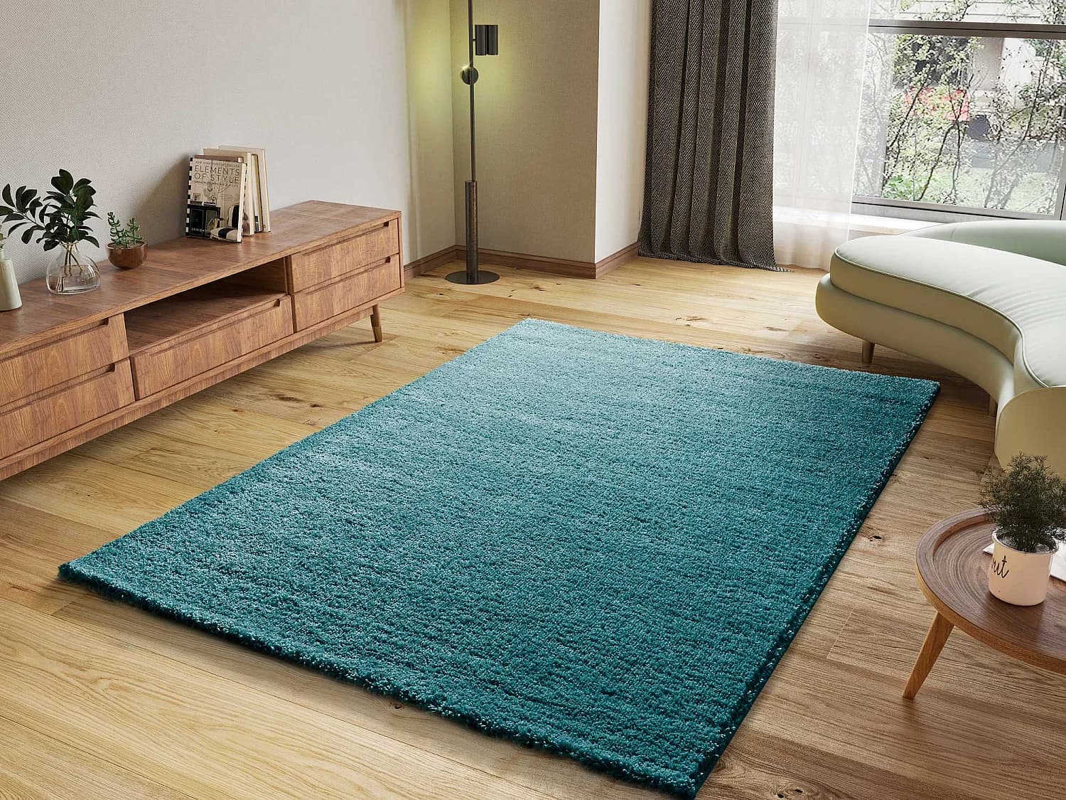 Tapis intérieur - shaggy uni - bleu - 190 x 290 cm - ATLAS