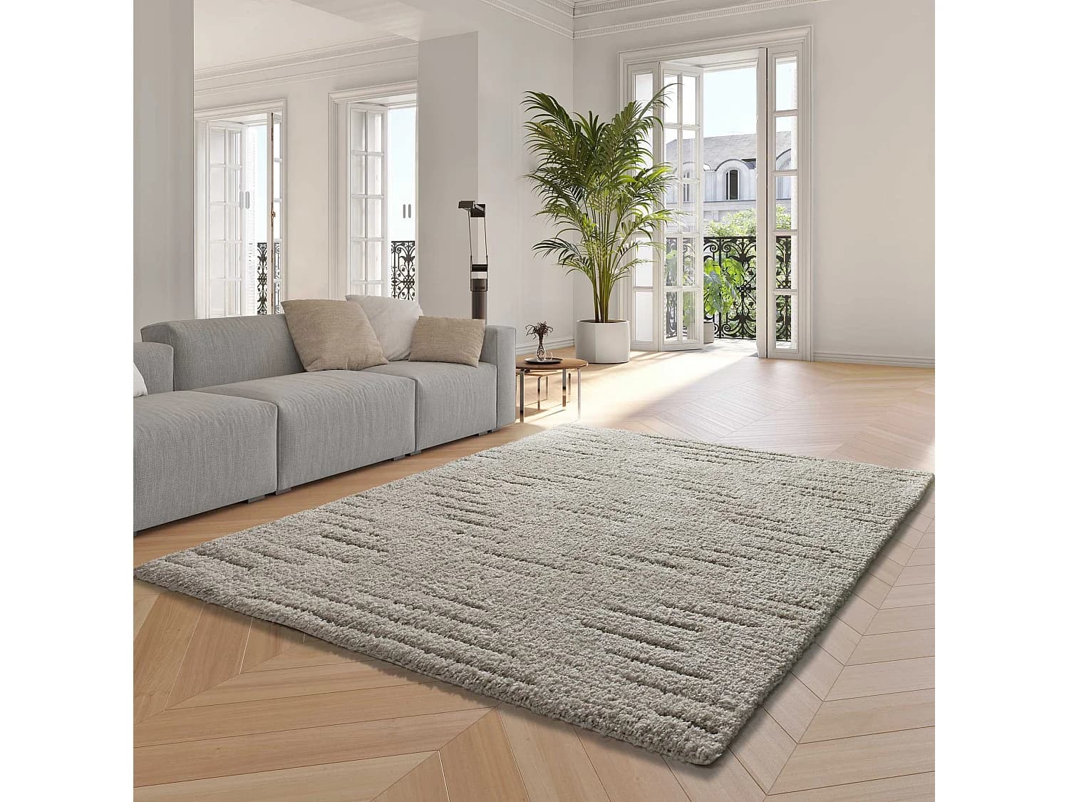 Tapis intérieur - shaggy - crème - 200 x 290 cm - ATESA