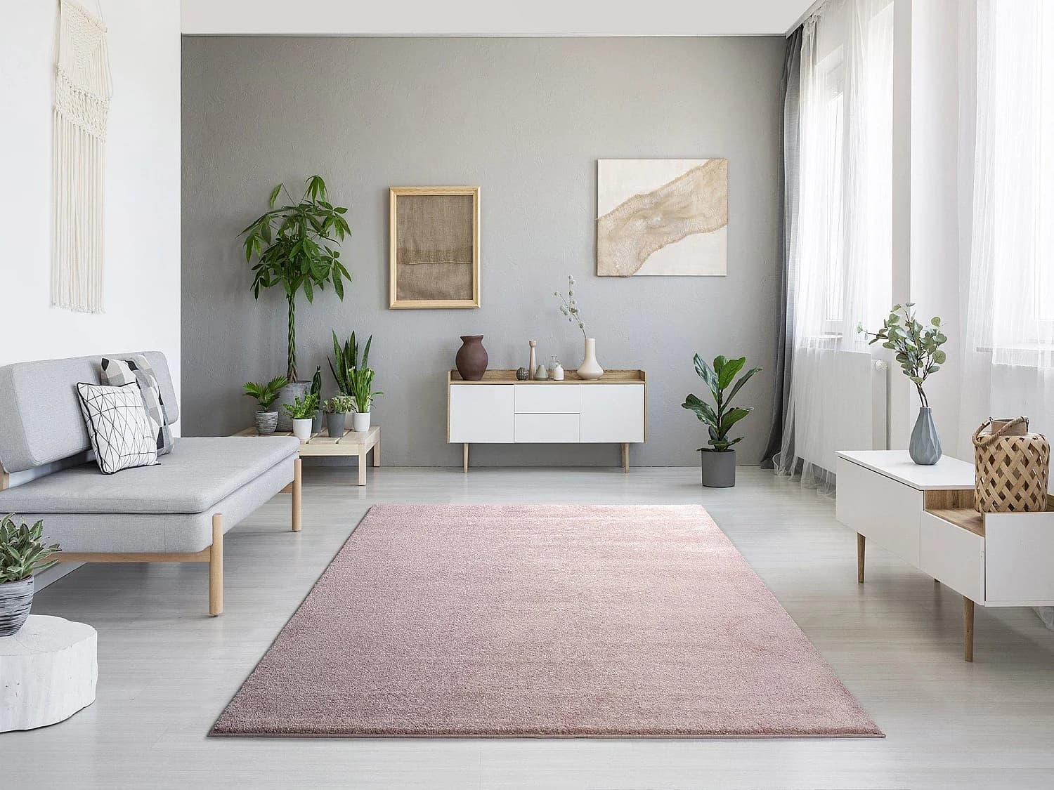 Tapis intérieur - uni - rose - 160 x 230 cm - MONTANA