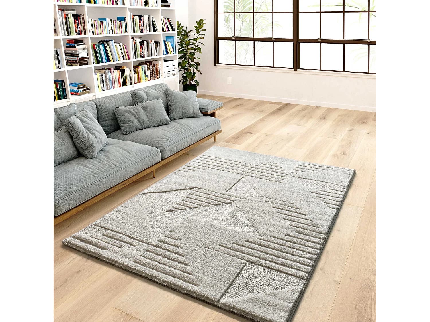 Tapis intérieur - géométrique - crème - 160 x 230 cm - NUMA