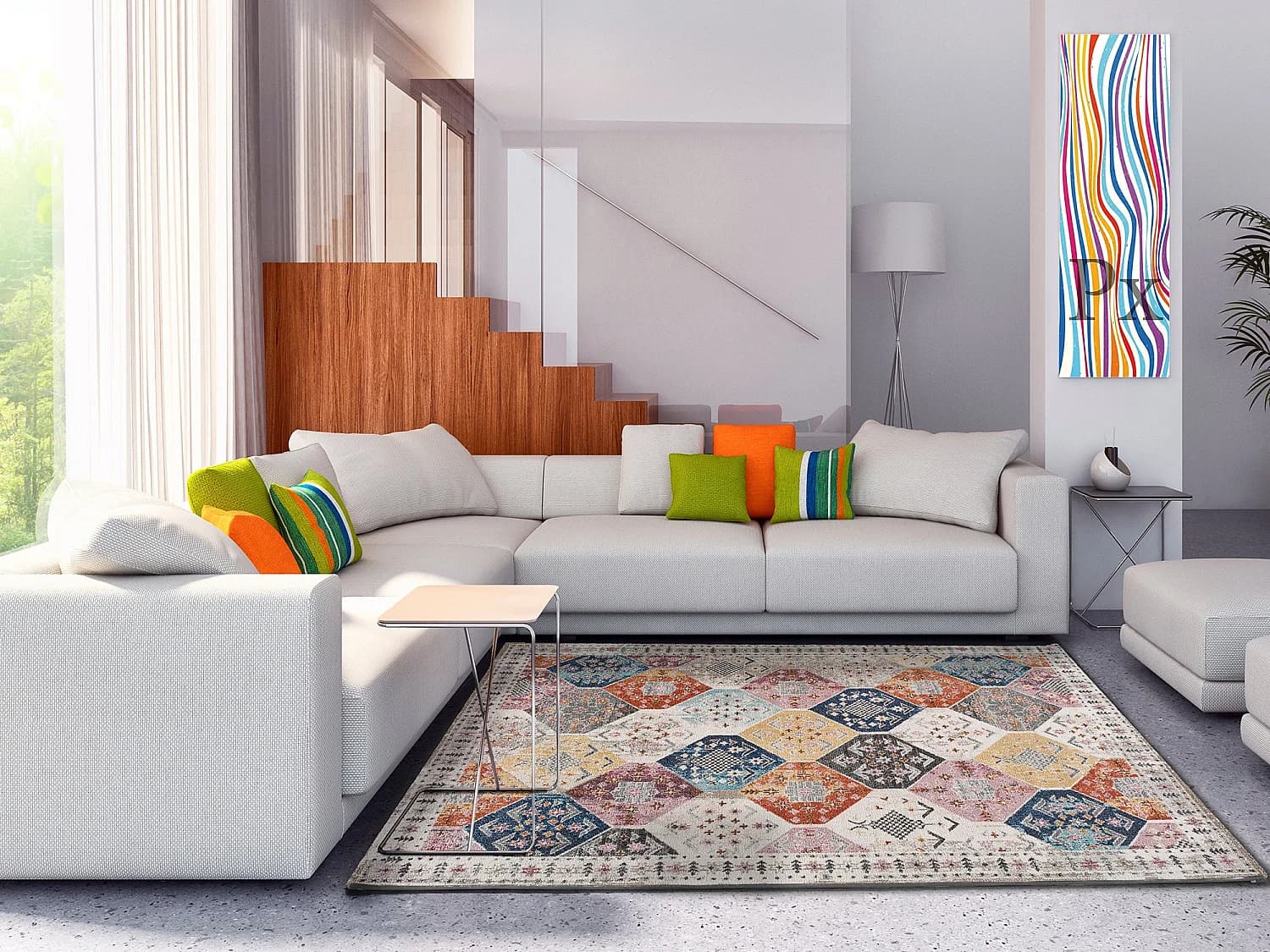 Tapis intérieur - ethnique - multicolore - 200 x 290 cm - MIRVA
