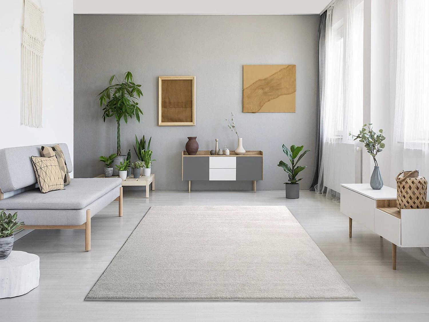 Tapis intérieur - uni - blanc - 200 x 290 cm - MONTANA