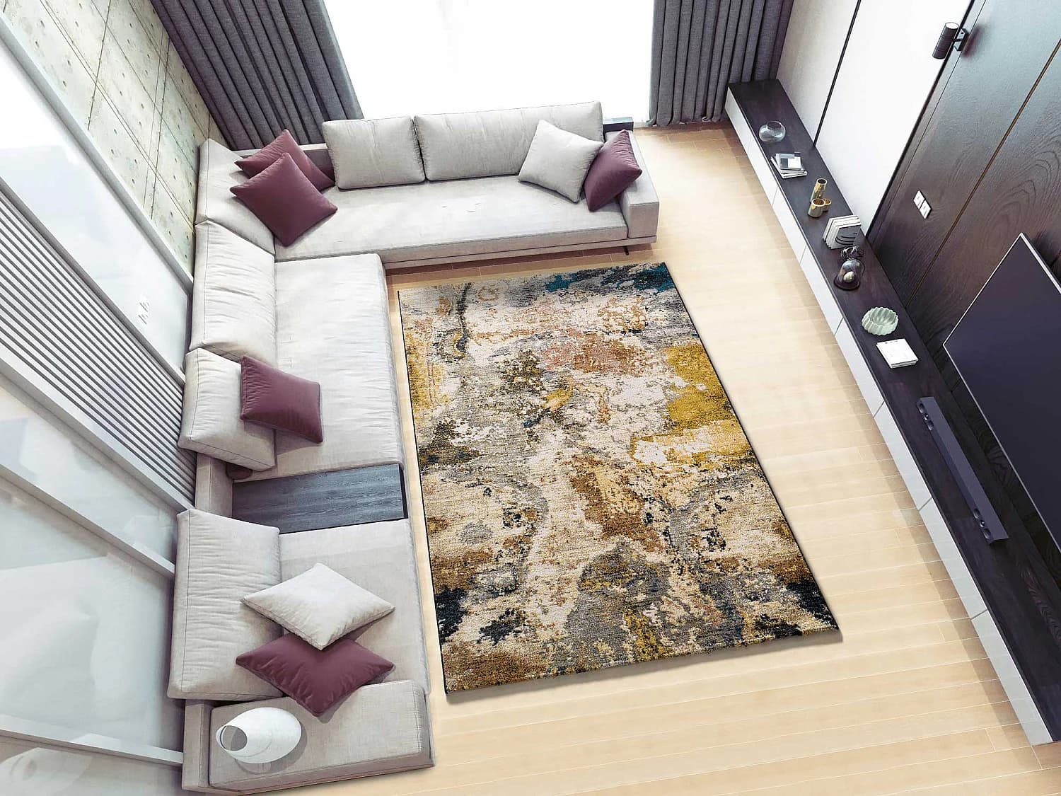 Tapis intérieur - abstrait - multicolore - 160 x 230 cm - ANOUK