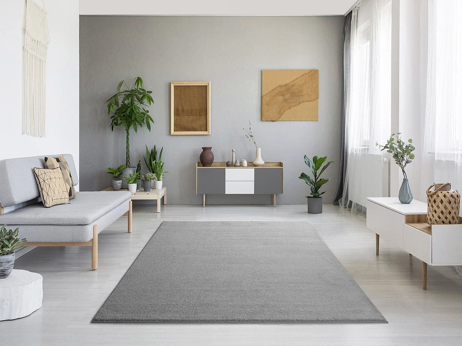 Tapis intérieur - uni - argent - 160 x 230 cm - MONTANA
