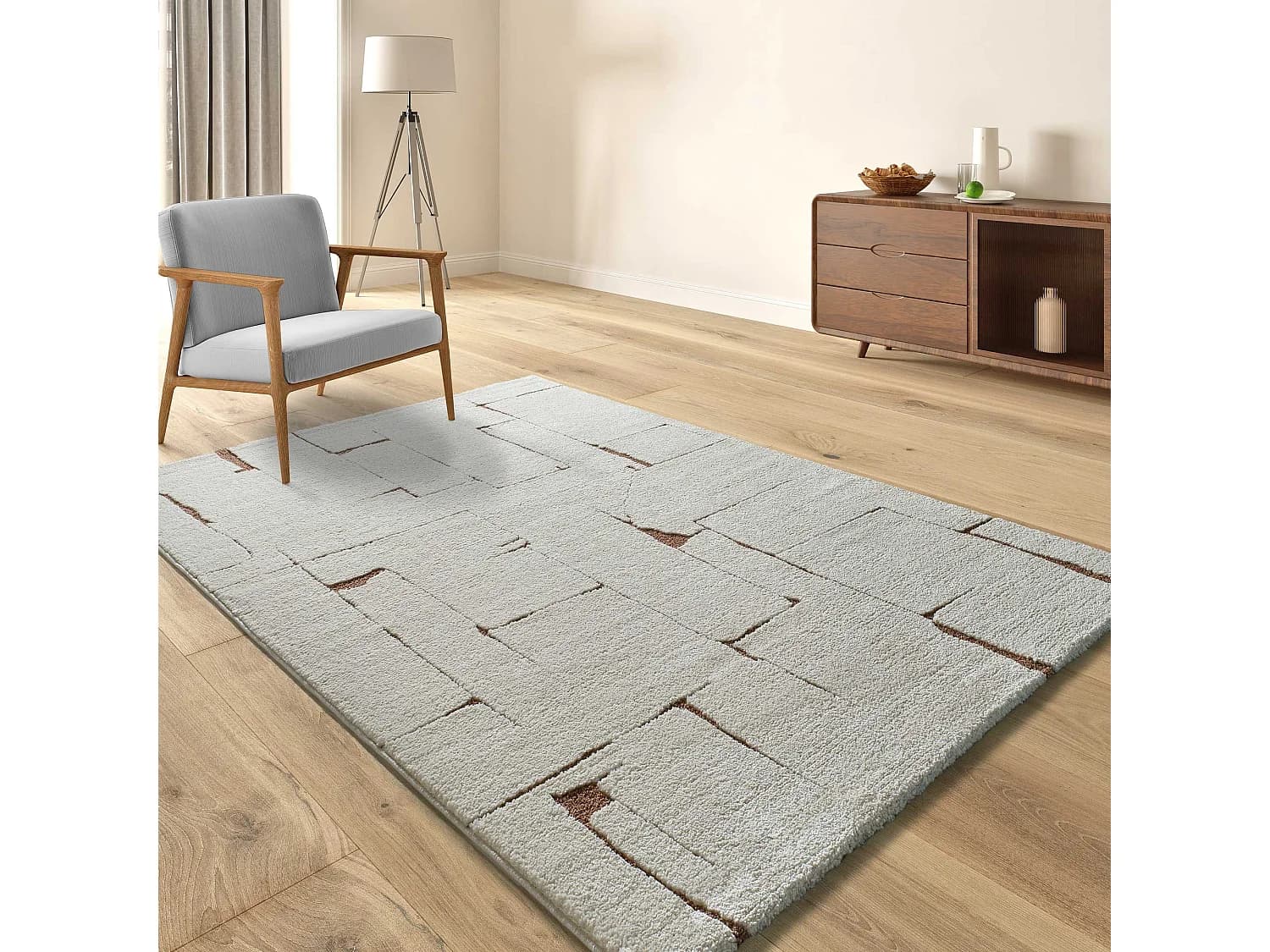 Tapis intérieur - scandinave - rouille - 200 x 290 cm - CANDELA