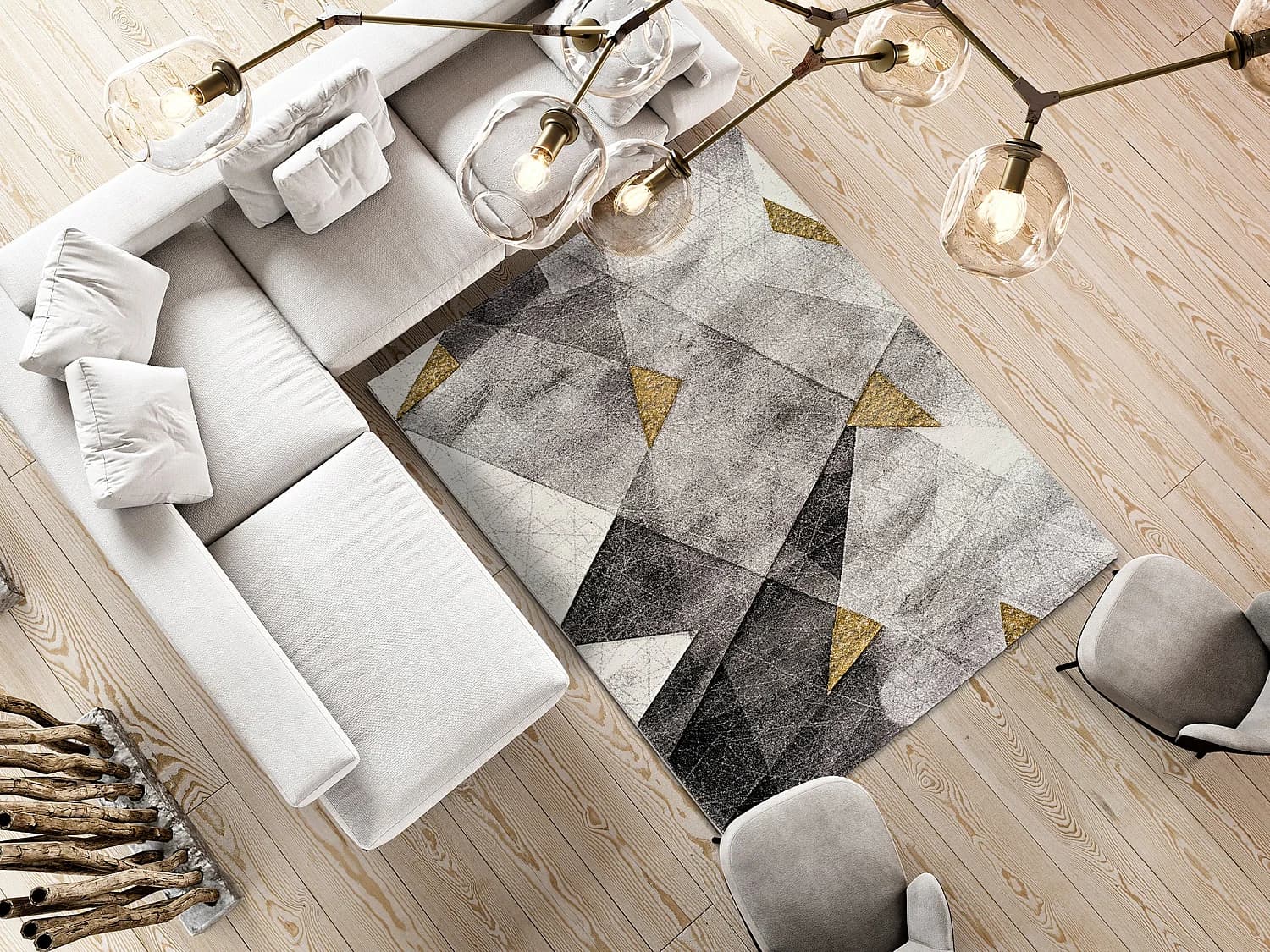 Tapis intérieur - abstrait - gris - 160 x 230 cm - BIANCA