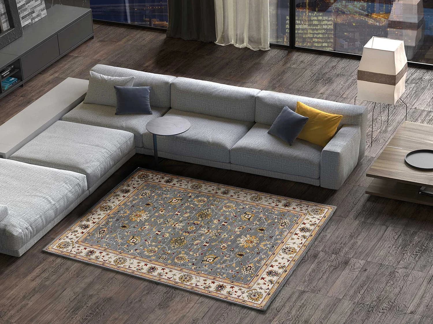 Tapis intérieur - classique - argent - 160 x 230 cm - CLASSIC