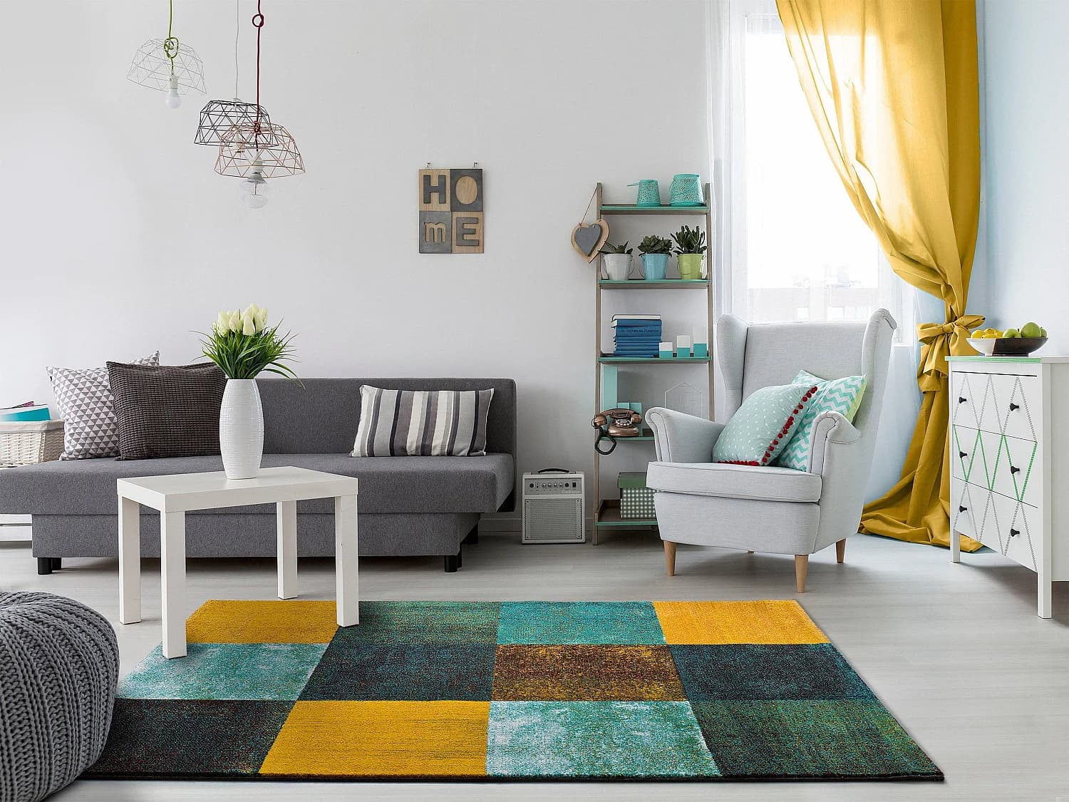 Tapis intérieur - géométrique - multicolore - 160 x 230 cm - MOAR