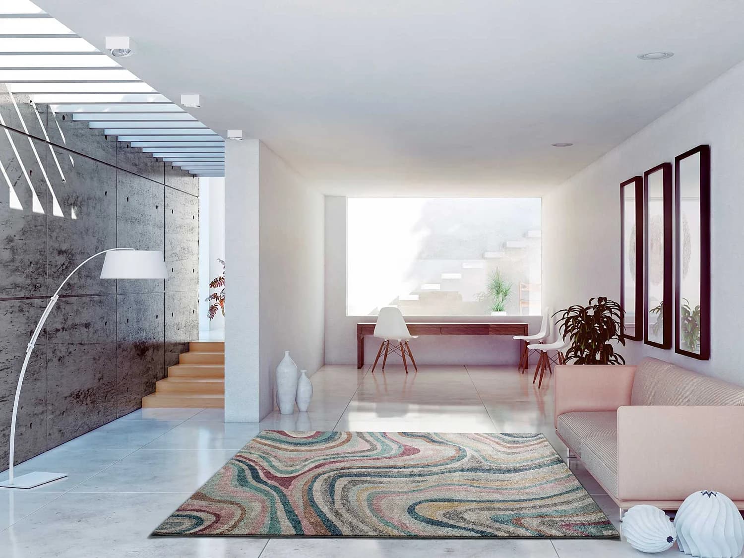 Tapis intérieur - abstrait - multicolore - 200 x 290 cm - PARMA