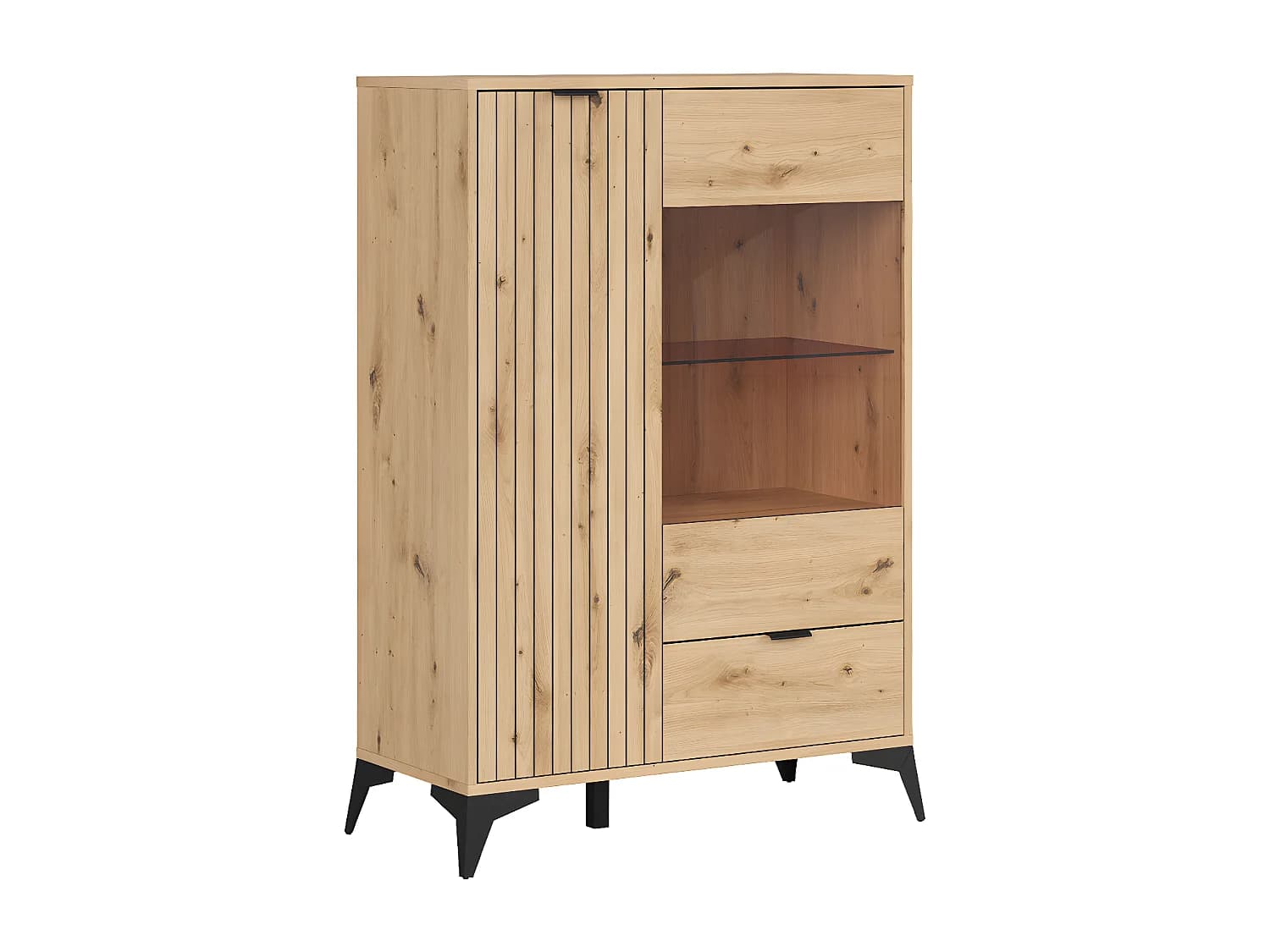Vaisselier bas 2 portes 1 tiroir Mao Bois
