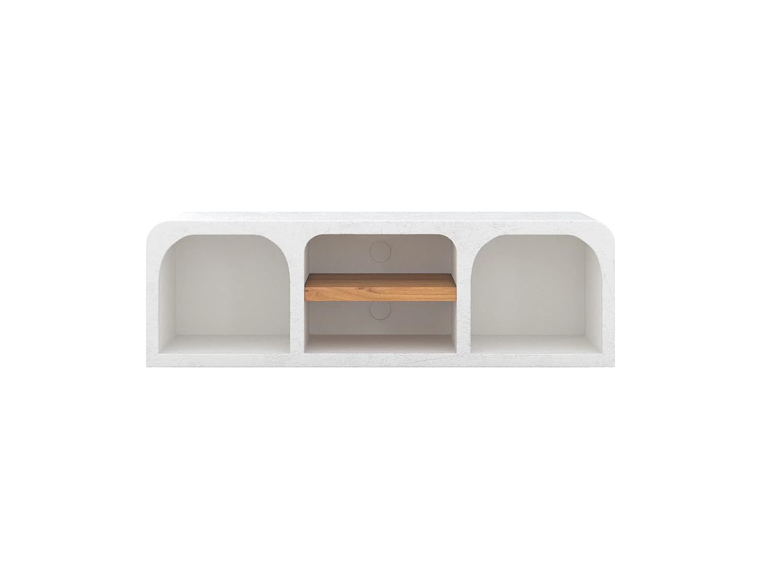 Meuble TV en plâtre blanc cassé 140 cm - Fira