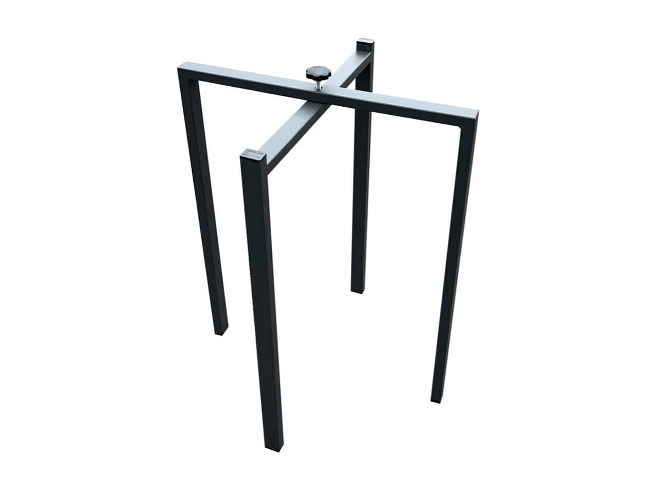 Console extensible bois pieds croisés blanc Diago-Couleur Marron-4 pieds-3 rallonges fines