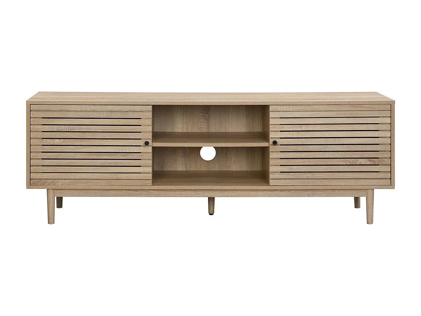 Meuble TV 2 portes couleur chêne 160 cm - Tivoli