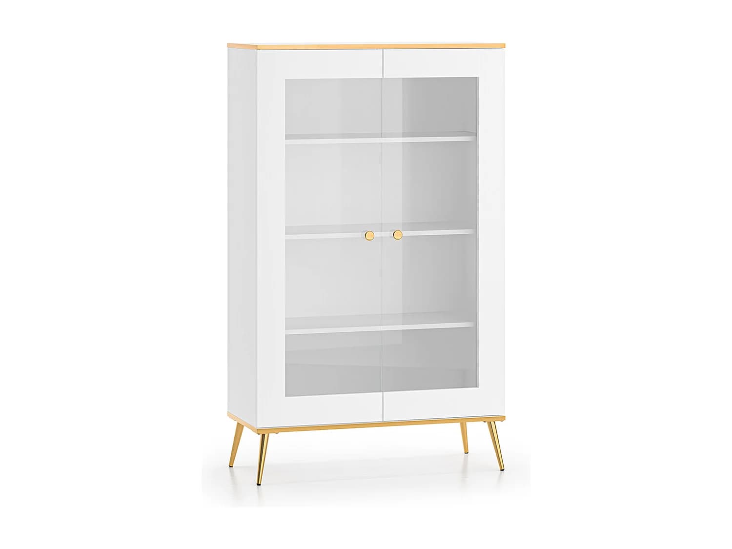 Vaisselier 2 portes Zora Blanc et Doré