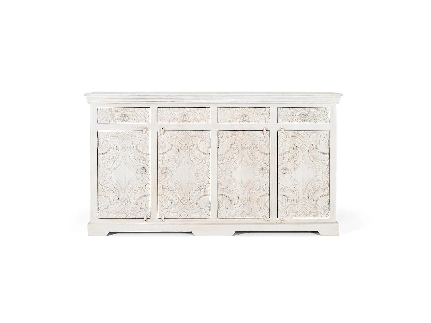 Buffet en bois de manguier sculpté, style ethnique - 100 x 180 x 40