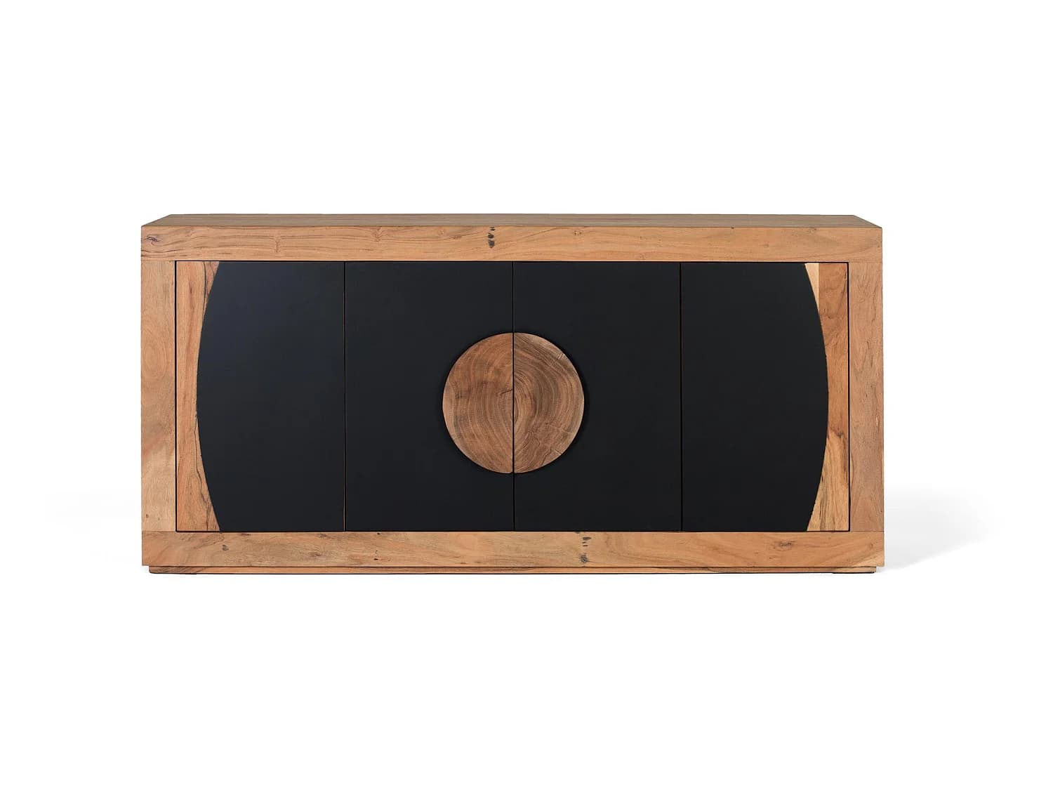 Buffet en bois d'acacia, style rustique contemporain - 76 x 160 x 40