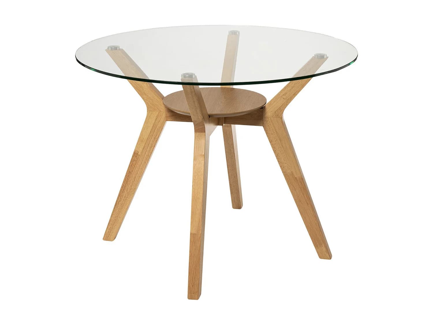 Table ronde Sarena en chêne ou noyer – Alliance parfaite de charme et style naturel-Couleur Naturel-Diamètre 100 cm