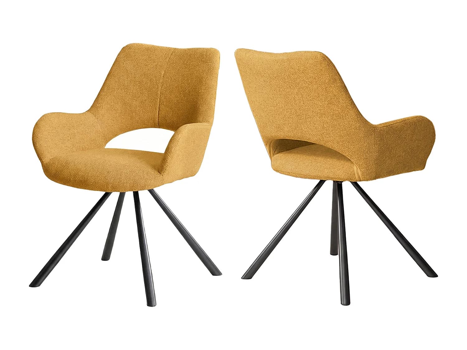 Meubles Cosy BETH Lot de 2 chaises de salle à manger style Contemporain,Jaune