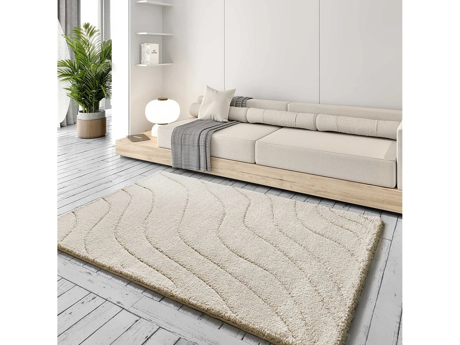 Tapis intérieur - shaggy - blanc - 160 x 230 cm - MOLIER