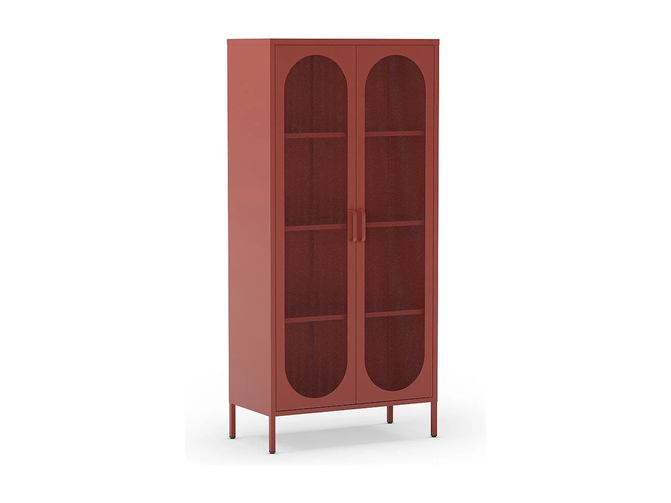 Zio - Vaisselier 2 portes en métal H170cm - Terracotta