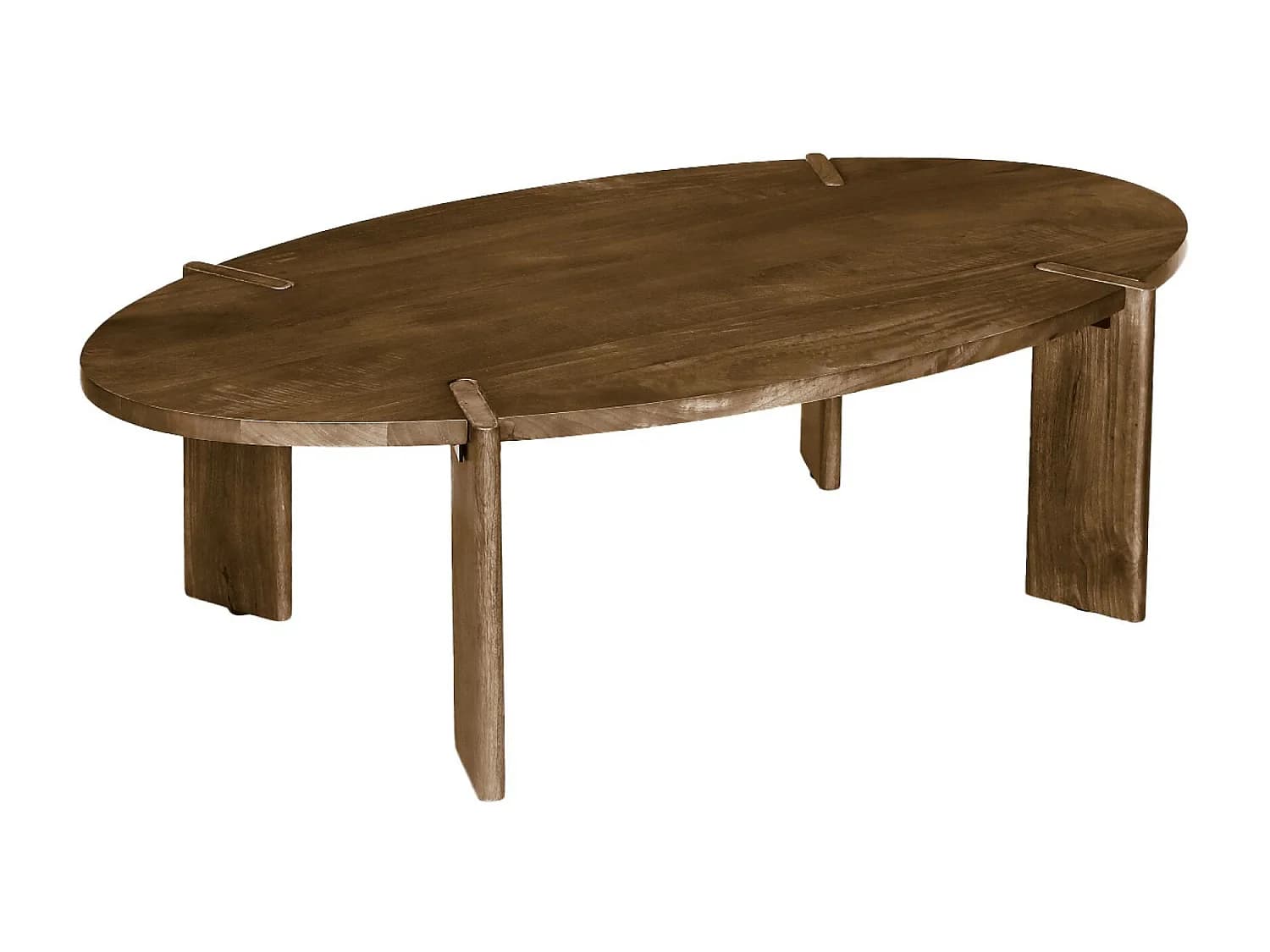 Table basse ovale en bois de manguier massif 120cm