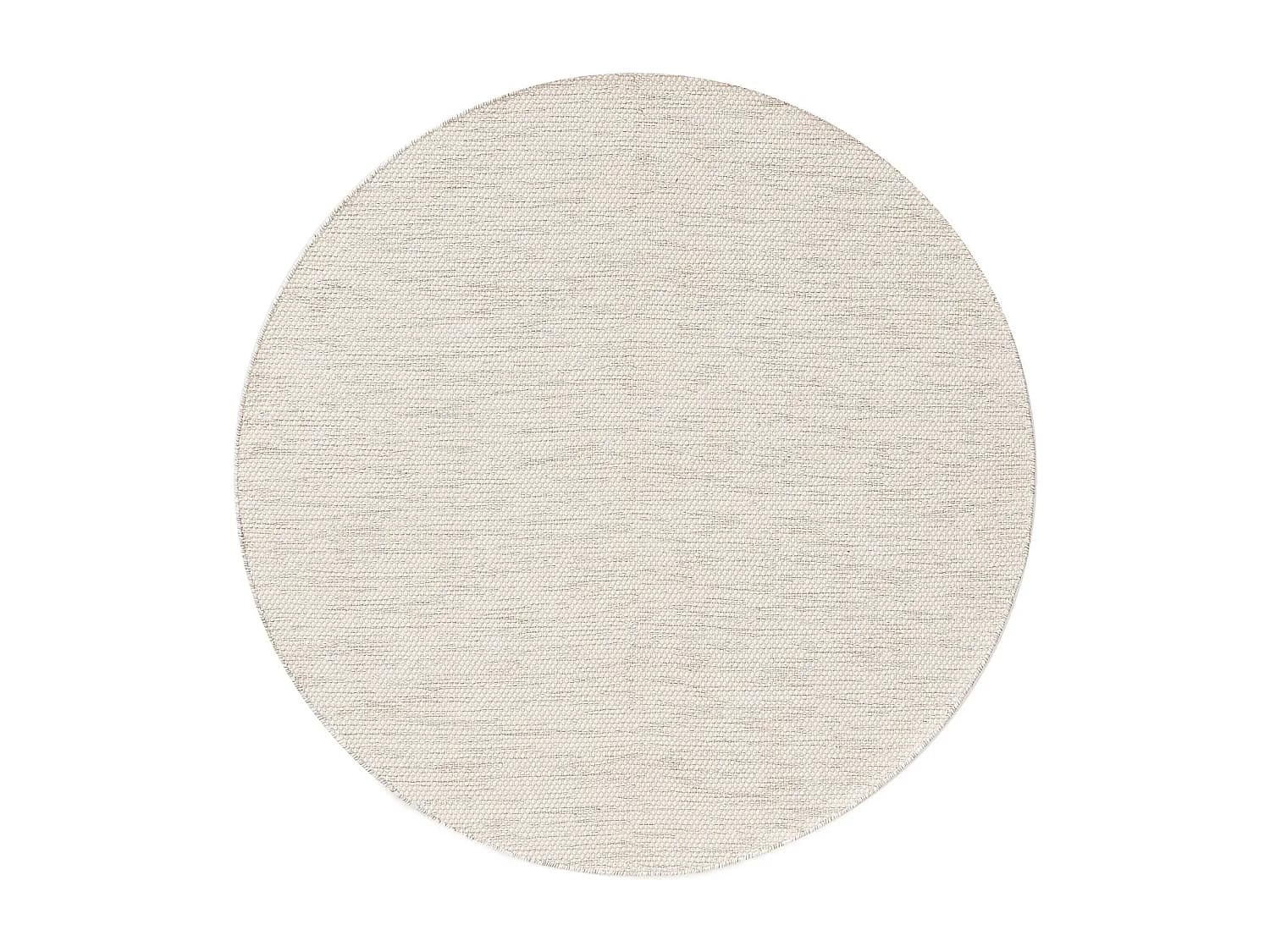 Tapis en coton tissé main Ron Crème ø 200 cm rond