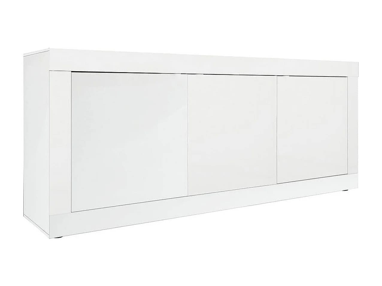 OTELLO - Buffet 3 Portes Finition Blanc Laqué Weiss