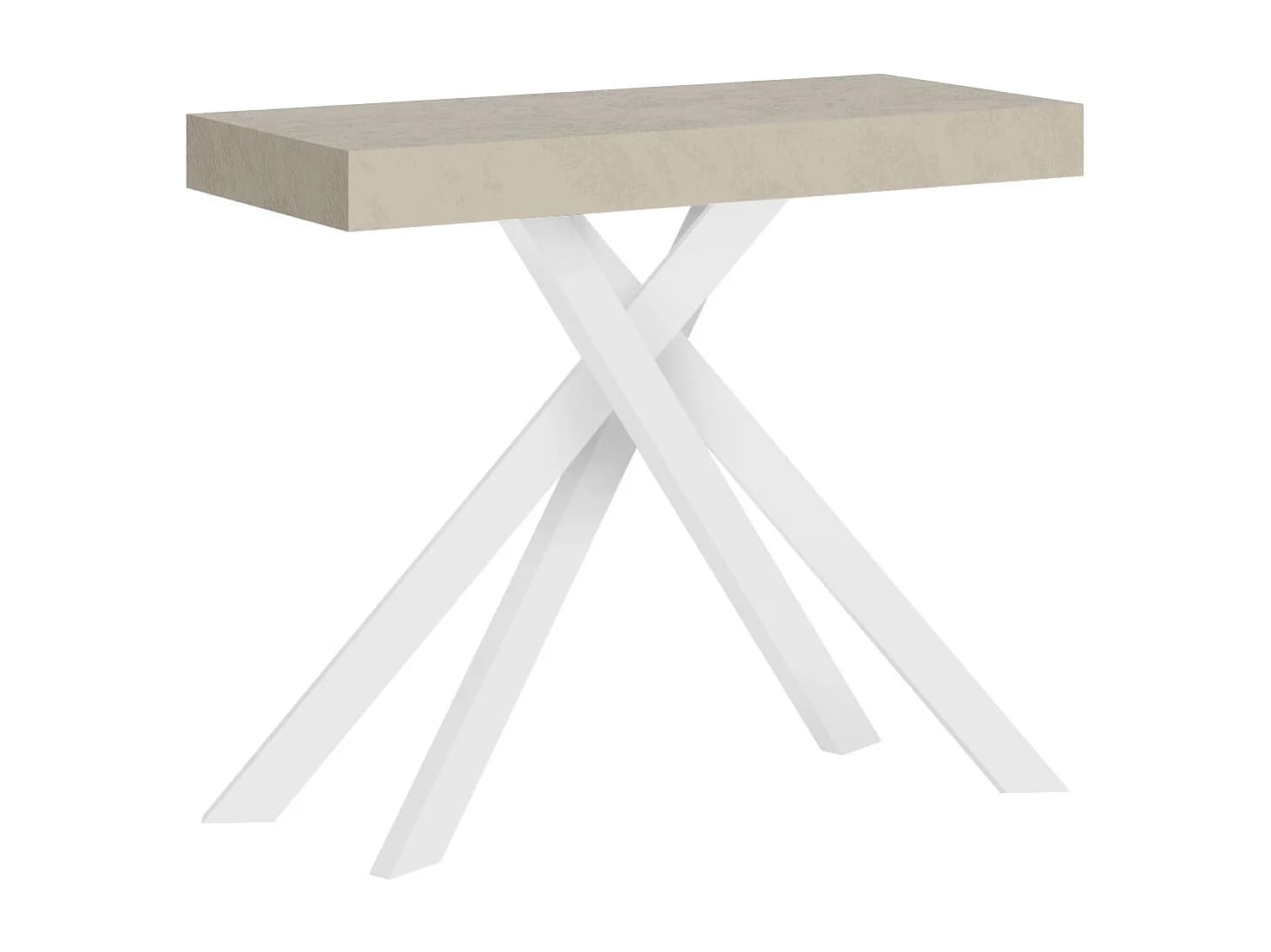 Console extensible 90x40/196 cm Krack Small cachemire pieds blancs
