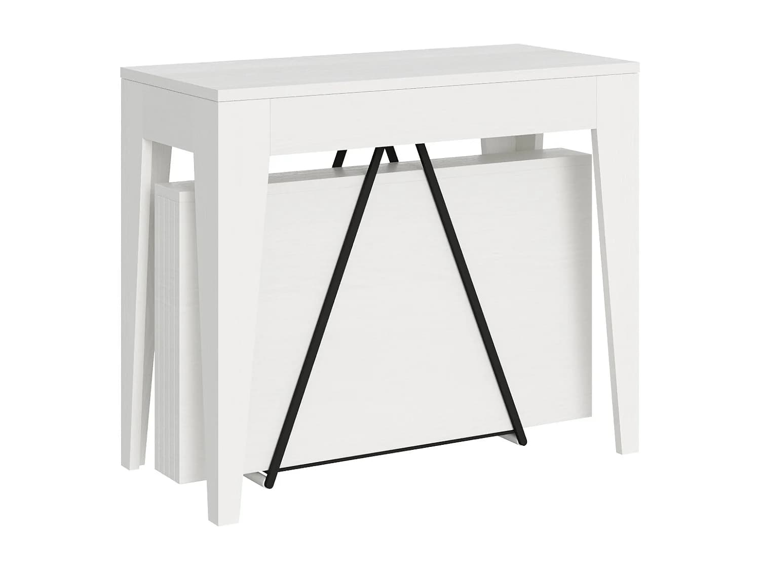 Console extensible 90x42/302 cm Zima frêne blanc