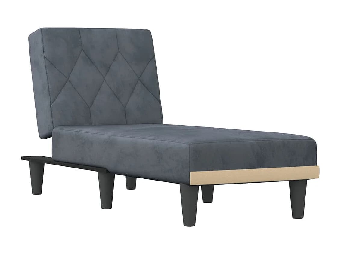 Sophie-Léonore Chaise longue gris foncé velours