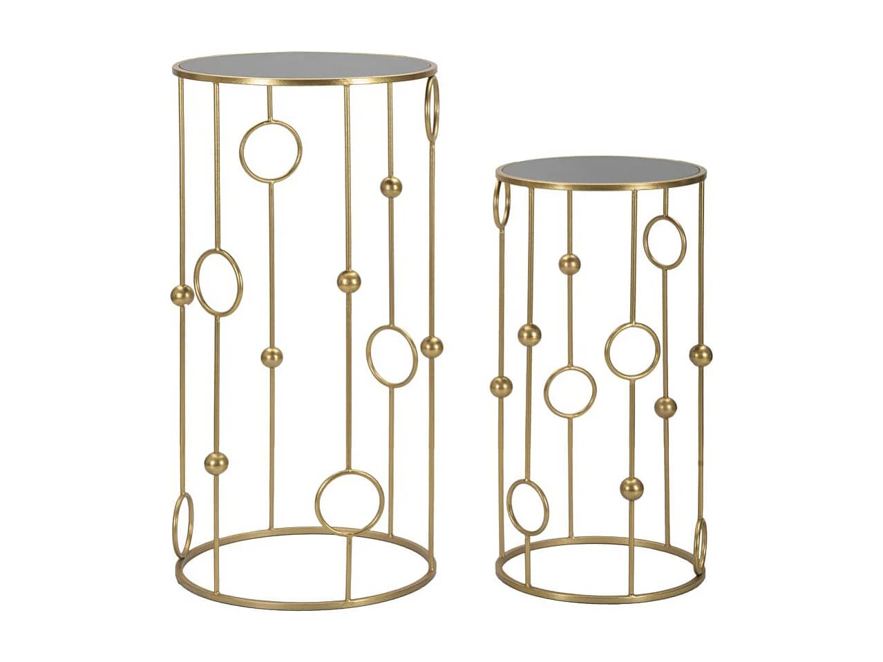 Lot de 2 Tables d'Appoint "Sphère" 100cm Or