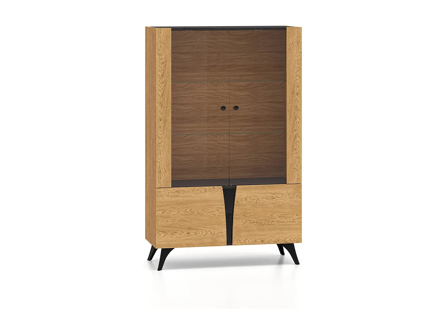 Vaisselier 4 portes Soah Bois et Noir