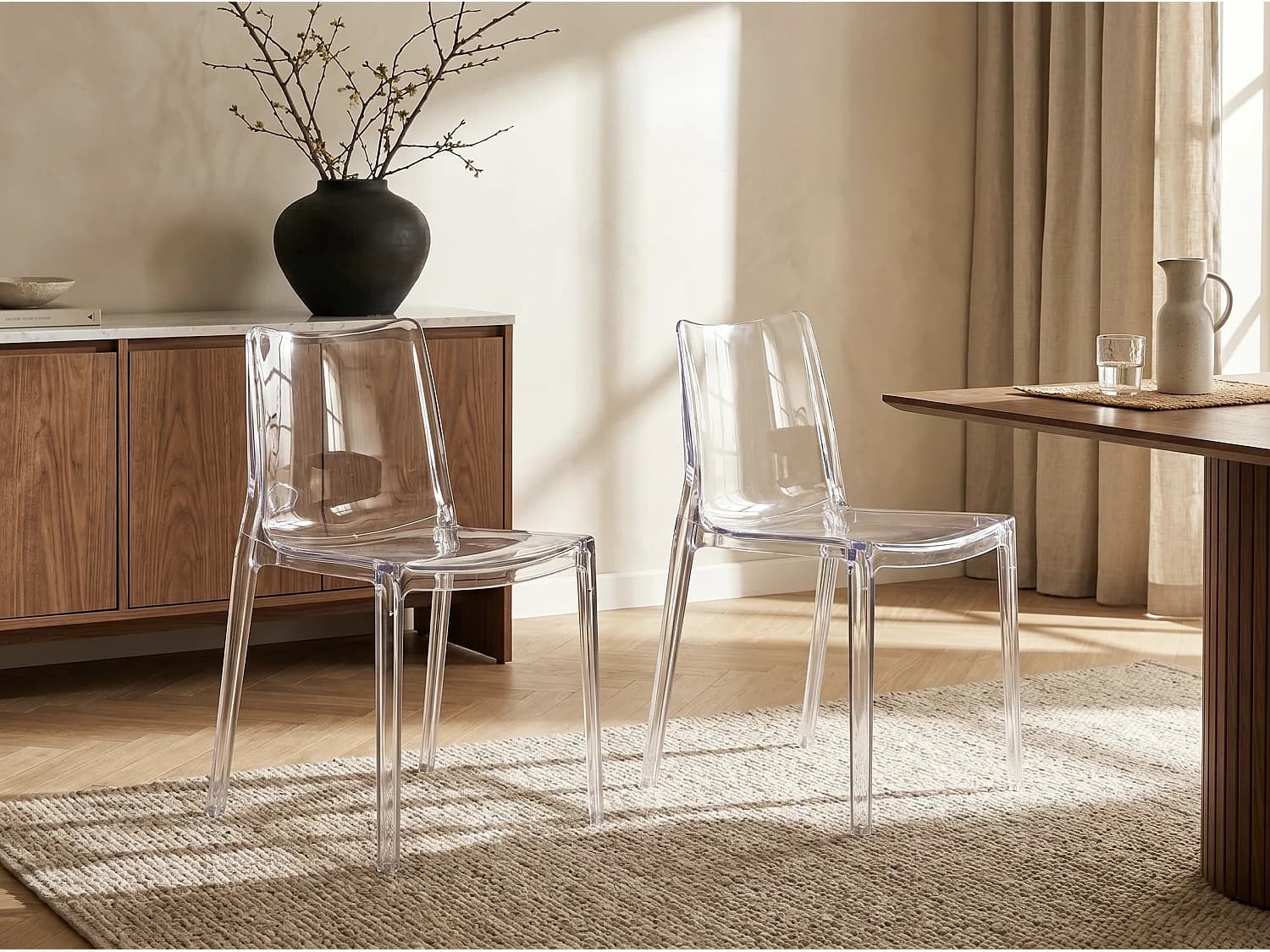 Lot de 2 chaises en polycarbonate - Cristal - RANZAKA