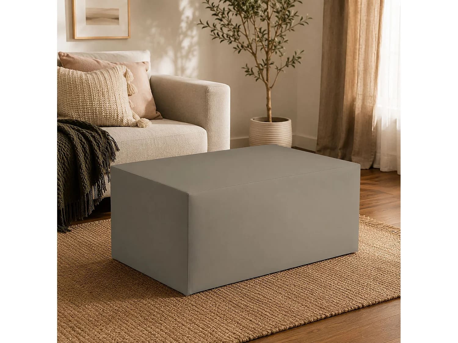 Pouf BucureÈ™ti, Fauteuil polyvalent, Chaise sac, Pouf repose-pieds, Made in Italy, 40x90 h42 cm, Tourterelle