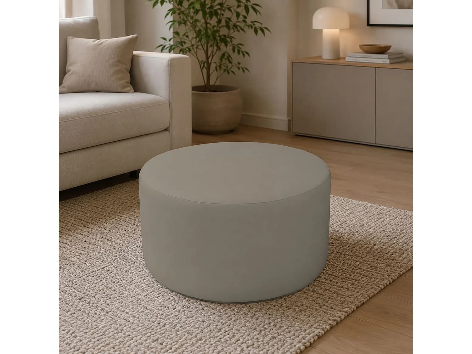 Pouf Anacapri, Fauteuil polyvalent, Chaise sac, Pouf repose-pieds, Made in Italy, 79x79 h42 cm, Tourterelle